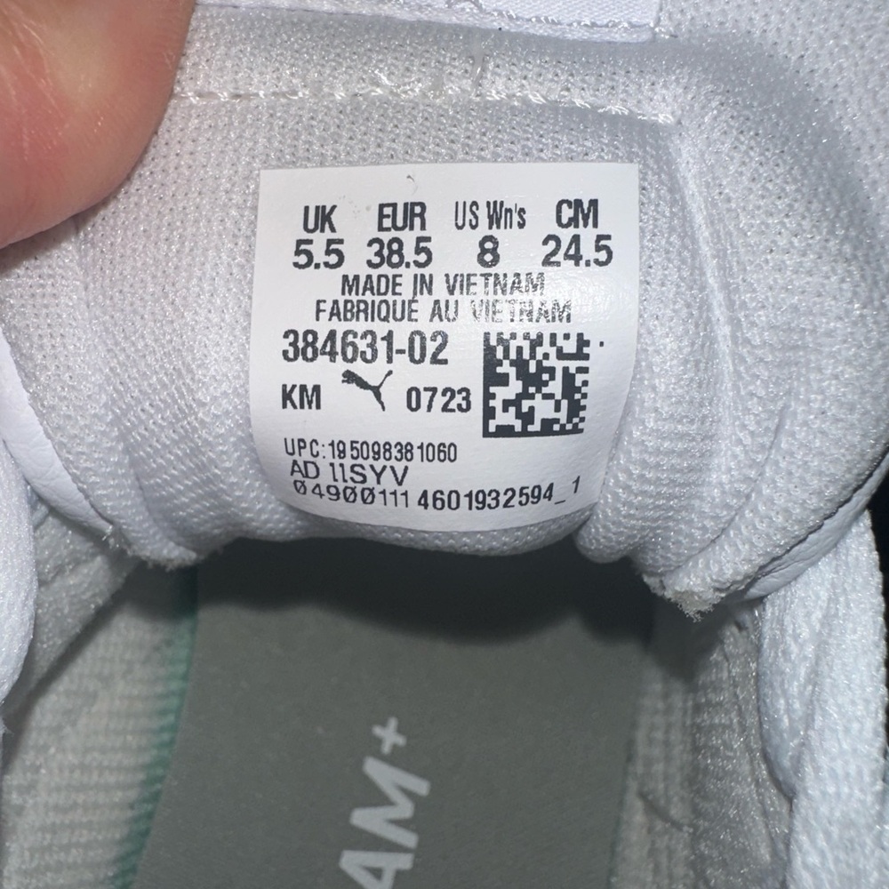 PUMA SoftFoam+ White Sneakers – Women’s Size 8 (US) / 38.5 (EU) - Picture 7 of 9
